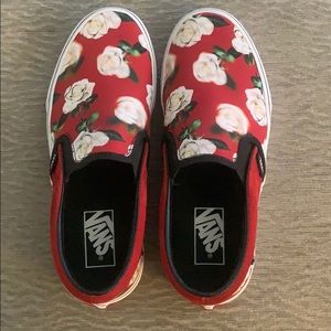 Vans rose slip ons